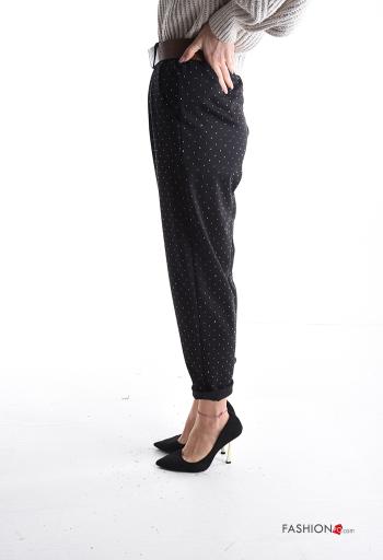 Trousers with belt with studs with pockets - ph 3