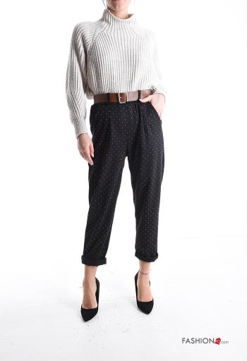 Trousers with belt with studs with pockets - ph 5