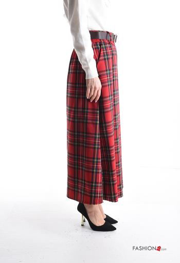 Gonna lungo Fantasia tartan con cintura con tasche - ph 3