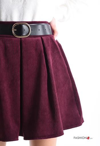 Minigonna in velluto costine con cintura con tasche - ph 4