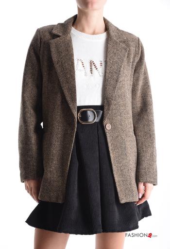 Jacket with buttons with lining