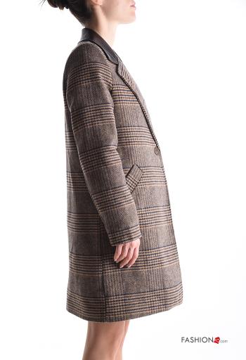 Tartan Coat with buttons with lining with pockets - ph 3