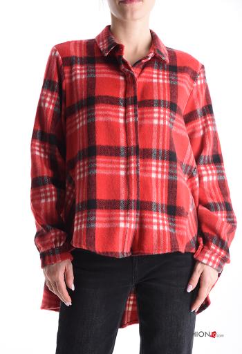 Camicia asimmetrico maniche lunghe con colletto Fantasia tartan con bottoni - ph 1