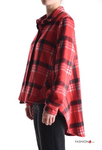Camicia asimmetrico maniche lunghe con colletto Fantasia tartan con bottoni - ph 3