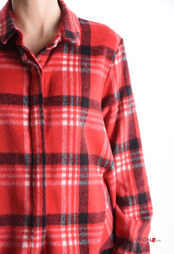 Camicia asimmetrico maniche lunghe con colletto Fantasia tartan con bottoni - ph 4