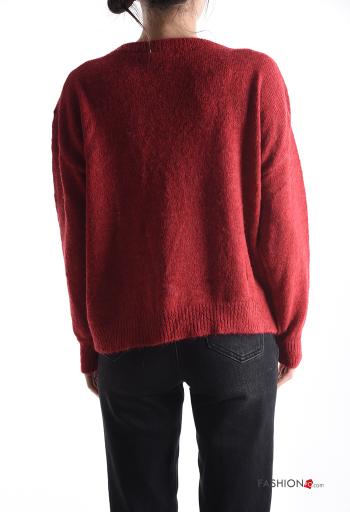 long sleeve crew neck Wool Mix Sweater with sequins - ph 2