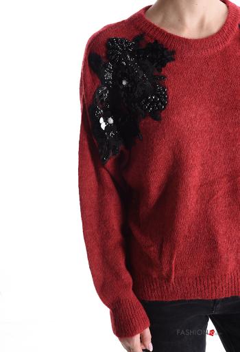 long sleeve crew neck Wool Mix Sweater with sequins - ph 4