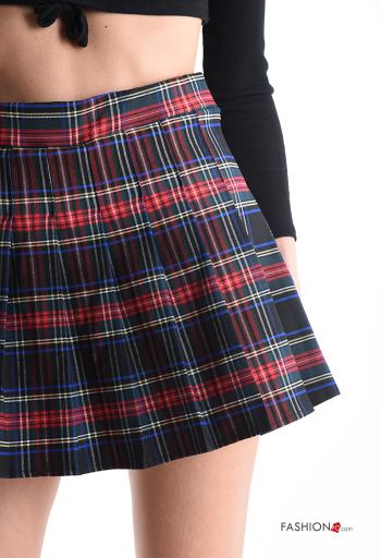 Minigonna plissé vita alta Fantasia tartan - ph 4