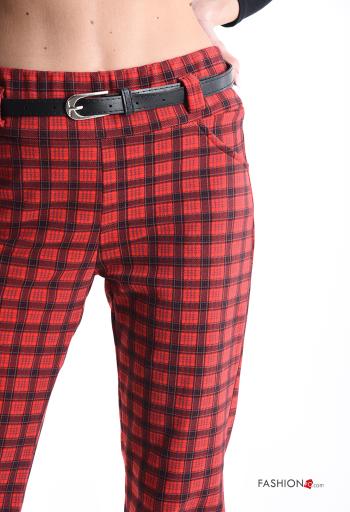 Pantalone skinny Fantasia tartan con elastico con cintura con tasche - ph 4