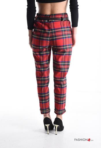 Pantalone Fantasia tartan con elastico con cintura con tasche - ph 2