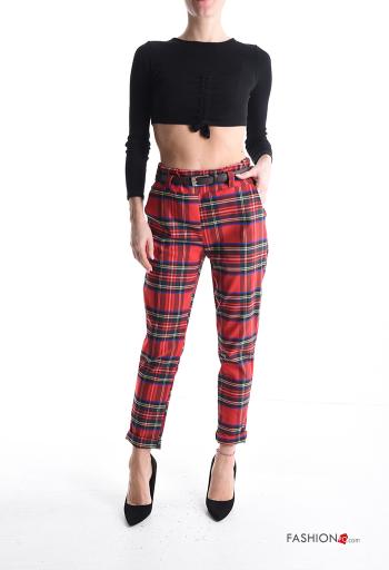 Pantalone Fantasia tartan con elastico con cintura con tasche - ph 5