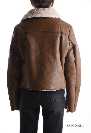 faux leather Biker Jacket with pockets without lining with zip - ph 2
