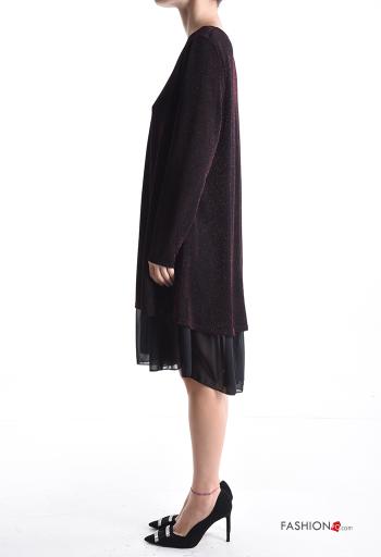 Abito chiffon lurex maniche lunghe scollo a V - ph 3