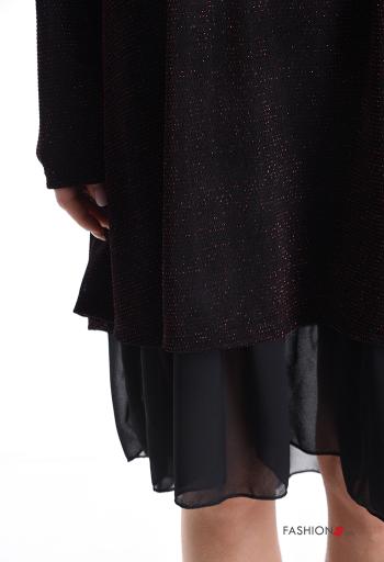 Abito chiffon lurex maniche lunghe scollo a V - ph 4