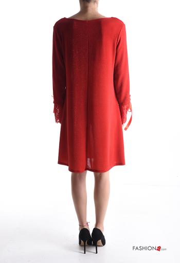 Abito pizzo girocollo al ginocchio chiffon lurex - ph 2