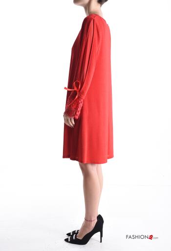 Abito pizzo girocollo al ginocchio chiffon lurex - ph 3