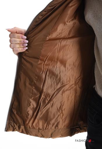 Puffer Jacket with belt with hood with lining with pockets with zip with Pouch bag - ph 6