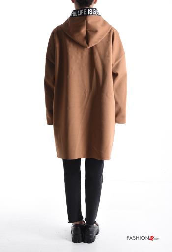 Coat with pockets without lining with zip with hood - ph 2