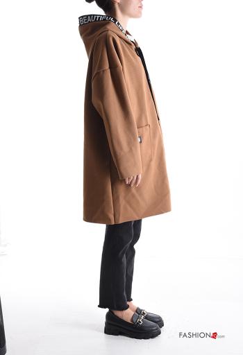Coat with pockets without lining with zip with hood - ph 3