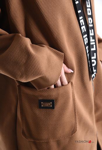 Coat with pockets without lining with zip with hood - ph 4