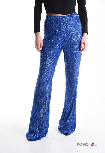 long Trousers with sequins with elastic
