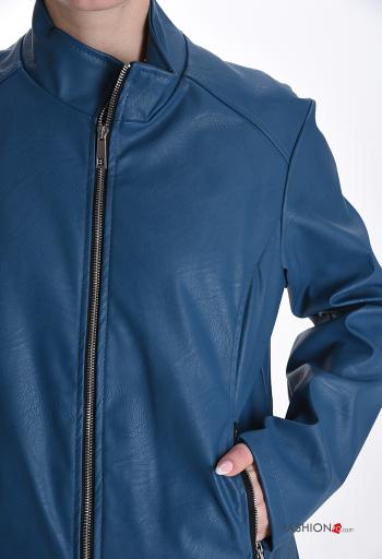 Veste faux cuir avec fermeture éclair sans doublure avec poches - ph 4