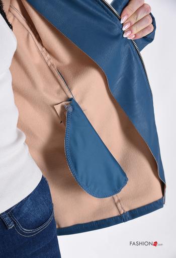 Veste faux cuir avec fermeture éclair sans doublure avec poches - ph 6