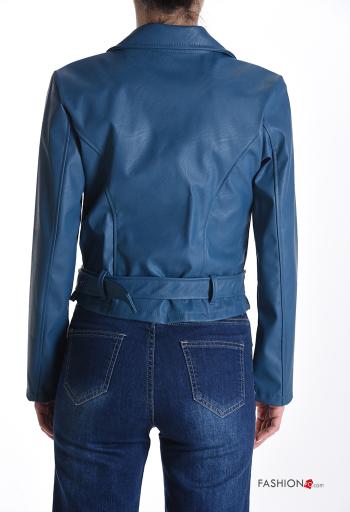 Veste à collet sans doublure avec fermeture éclair avec poches avec ceinture - ph 2