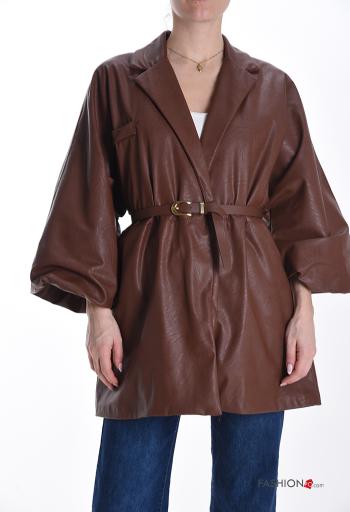 with collar Jacket with belt with lining - ph 1