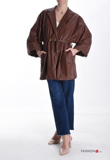 with collar Jacket with belt with lining - ph 5