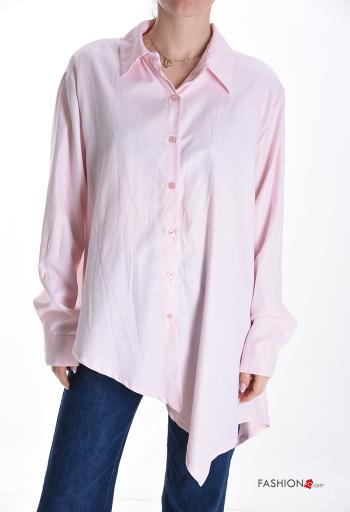 Camicia in Cotone asimmetrico maniche lunghe con colletto con bottoni