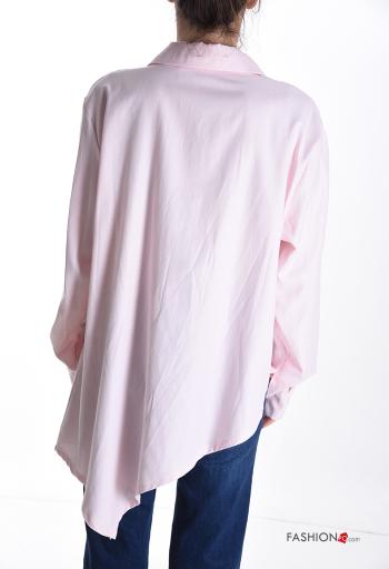 Camicia in Cotone asimmetrico maniche lunghe con colletto con bottoni - ph 2