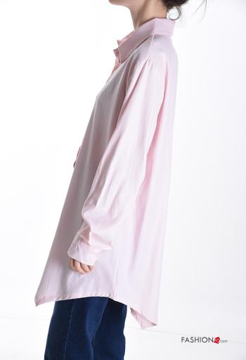 Camicia in Cotone asimmetrico maniche lunghe con colletto con bottoni - ph 3