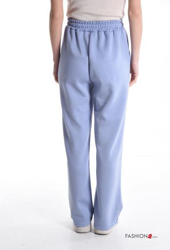 Pantalone sportivo wide leg con tasche con elastico - ph 2