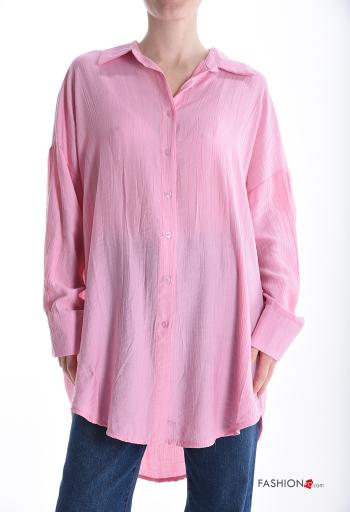 Camicia con colletto oversize maniche lunghe con bottoni
