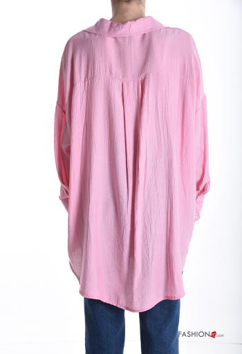 Camicia con colletto oversize maniche lunghe con bottoni - ph 2
