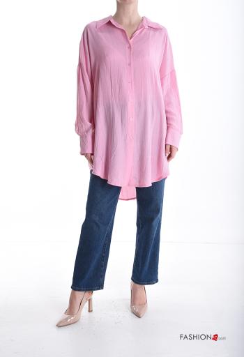 Camicia con colletto oversize maniche lunghe con bottoni - ph 5