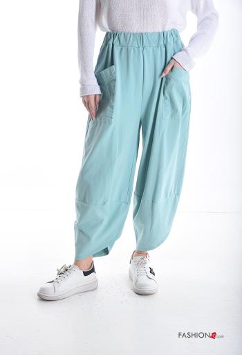 Pantalone in Cotone oversize con tasche con elastico