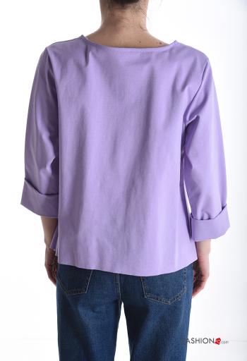 Blouse en Coton asymétrique col rond manches longues - ph 2