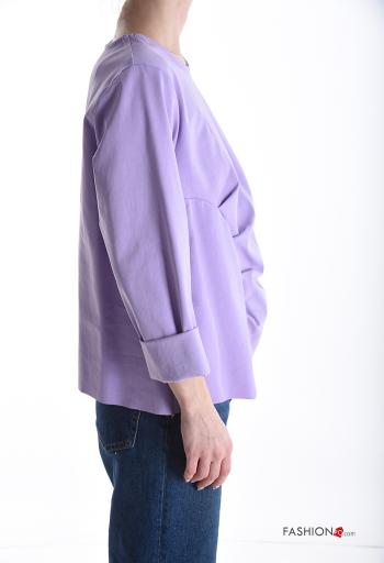 Blouse en Coton asymétrique col rond manches longues - ph 3
