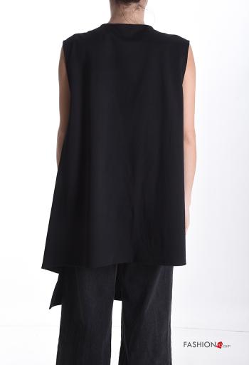 asymmetrical Cotton Gilet with buttons - ph 2