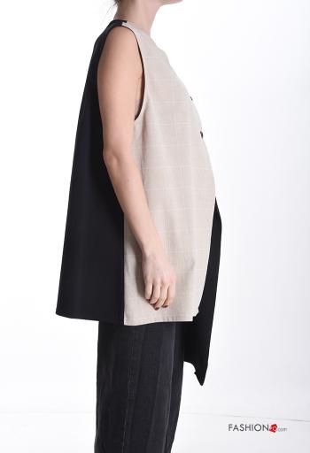 asymmetrical Cotton Gilet with buttons - ph 3