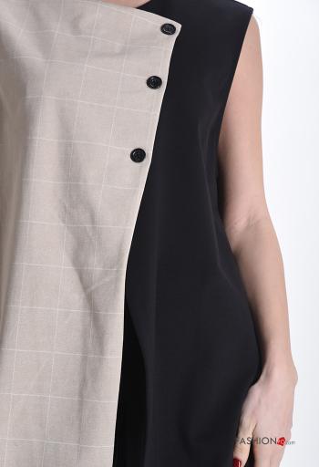 asymmetrical Cotton Gilet with buttons - ph 4