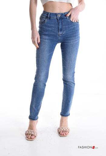 Vaqueros de Algodón skinny con bolsillos con cremallera con botones