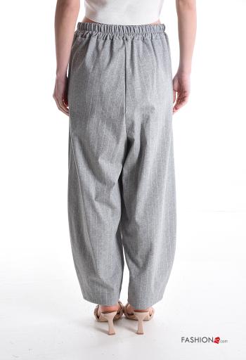 Pantalone oversize Fantasia righe con tasche con elastico - ph 2