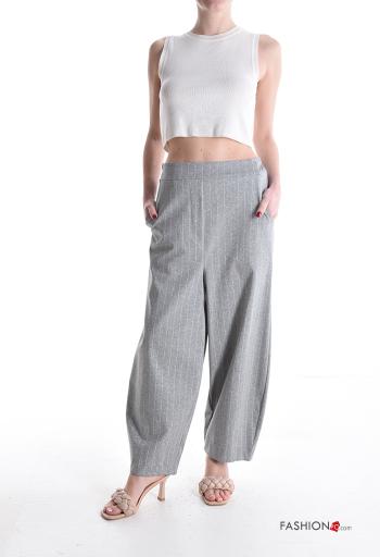 Pantalone oversize Fantasia righe con tasche con elastico - ph 5