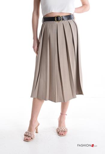Gonna plissé midi con cintura con elastico