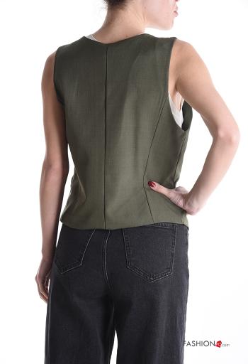 Colete com botões gola V com forro - ph 2