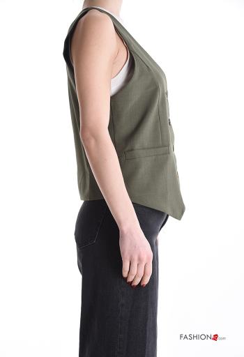 Colete com botões gola V com forro - ph 3