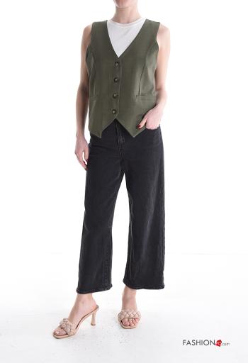 Colete com botões gola V com forro - ph 5